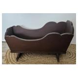 EARLY  WOODEN DOLL CRADLE