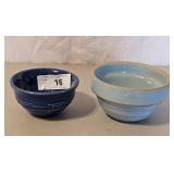SMALL BLUE CROCK BATTER BOWL & BLUE LONGABERGER