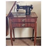 AMERICAN ELECT. ZIG ZAG SEWING MACHINE W/CABINET