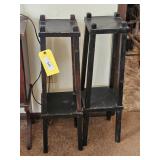 PAIR OF EARLY PAINTED MISSION STYLE STANDS