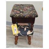 PAIR OF WOODEN/UPH. FOOT STOOL