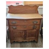 WASH STAND W/2 DRAWERS & 2 DOORS & SPLASH BACK