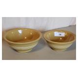 2-EARLY TAN BATTER BOWLS