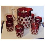 RUBY FLASH BLOCK PITCHER & 6 TUMBLES