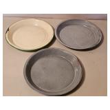 3-ENAMEL WARE PIE PANS