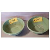 2-GREEN ENAMEL WARE PANS