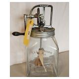 DAZEY NO. 40 BUTTER CHURN W/GLASS JAR
