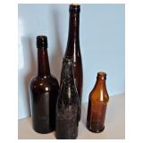 AMBER WISKEY BOTTLES -1-MARKED FINLAY BREWING CO.