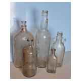 EARLY CLEAR WINE BOTTLES & OTHERS