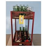 WOODEN COKE CRATES, BOTTLES, GLASSES-MADE OF