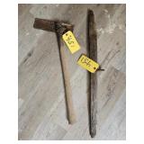 WOODEN HOG HANGER & SCRAPER BOTH FOR 1 MONEY