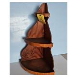 SMALL HANGING WOOD CORNER SHELF