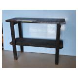 EARLY WOOD PAINTED CROCK BENCH