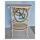 EARLY METAL STAND W/SHIP ANCHOR FRONT