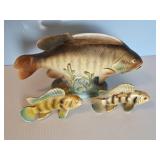 HAND PAINTED FISH PLANTER & FISH SALT/PEPPER