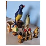 BLUE BIRD, SMALL WOOD PECKERS, PLANTER
