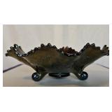 NORTHWOOD CARNIVAL GLASS BOWL W/RUFFLED EDGE