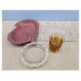 COIN GLASS TRAY-ASH TRAY & TOOTH PICK HOLDER