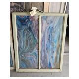 SLAG GLASS WINDOW SMALL BUSTED PANE