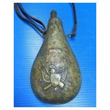 CIVIL WAR ERA BRASS POWDER HORN "US" ON BOTH SIDES