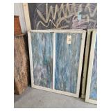 SLAG GLASS WINDOW  43 BY 37 IN