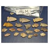 VARIETY OF ARROWHEADS-APPROX. 2, 1.5 INCHES LONG