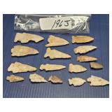 APPROX. 2, 1.5 INCHES LONG VARIETY OF ARROWHEADS