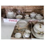 4-BOXES OF LIMOGES CHINA-SERVING DISHES, TEA POT,