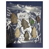 APPROX. 2, 2.5, & 1. INCHES LONG ARROWHEADS