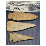 APPROX. 4.25, 3, & 4 INCHES LONG ARROWHEADS