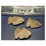 APPROX. 2, & 1.5 INCHES LONG ARROWEHEADS