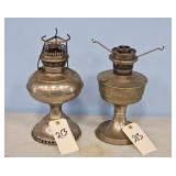 2-RAYCO TYPE OIL LAMPS-MISSING PARTS