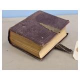 PHOTO ALUBUM WITH A COUPLE OF TIN TYPE PICTURES,