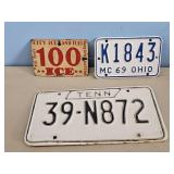 CITY ICE TIN PLATE HANG HERE FOR ICE, 1969 OHIO