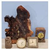 LIVE EDGE WOOD CLOCK & OTHER CLOCKS