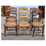 6-CANE SEAT CHAIRS MATCHING & NOT MATCHING