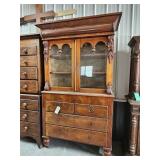 WALL CUPBOARD WITH EARLY WAVY GLASS
