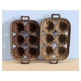 2 CAST IRON MUFFIN PANS NO NAME