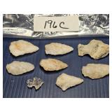 APPROX. 1.5 & 1 INCHES LOING ARROWHEADS MADE OUT
