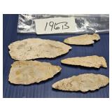 APPROX. 4, 3.5 & 2 INCHES LONG ARROWHEADS