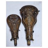 DECORATIVE BRASS POWDER HORNS