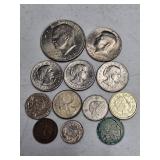 3 SUSAN B ANTHONY DOLLARS/KENNEDY HALF DOLLAR