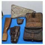 WATERTOWN ARSENAL LEATHER HANGING AMMO POUCH W/