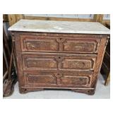 3 DRAWER MARBLE TOP DRESSER MISSING MIRROR