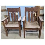 2-ARTS & CRAFTS STICKLY BROS. STYLE CHAIRS