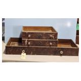 3 EARLY WOOD DRAWERS