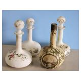 4 DECANTERS 1 MISC. STOPPER
