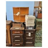 WOOD DESK ENDS FOR ROLL TOP MISSING TOP & PAPER