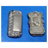 2-SILVER MATCH HOLDERS W/HUNT HORSE