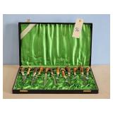 SOLINGEN FORK & KNIFE SET WITH ANTLER TYPE HANDLES